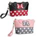 yiwoo 2 Pack Cosmetic Bag Mouse Ears Bag with Zipper,Cartoon Leather Travel Makeup Handbag with Ears and Bow-knot, Cute Portable Cosmetic Bag Toiletry Pouch for Women Teen Girls Kids(Pink&Black) Pink/1+black/1