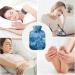 Oarencol Hot Water Bottle with Soft Cover - Ideal for Hot & Cold Compresses | Blue White Gold - Buy Online on GoSupps.com