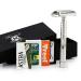 Double edge safety razor Chrome twist to open Shake men's razor Easy and safe blade change
