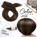 Moresoo Double Weft Human Hair Extensions in Darkest Brown with Chestnut Brown - 14 Inch, 100g/Pack | Sew-in Real Human Hair Weft Extensions #P2/8 - Buy Online on GoSupps.com