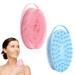 2 Pack Exfoliating Silicone Body Scrubber Soft Silicone Loofah Shower Body Scrubber 2 in 1 Body Exfoliator Scrubber Silicone Body Scrub Brush Scalp Massager Shampoo Brush for All Skin Men Women Kid Pink+Blue