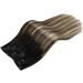 Moresoo Real Human Hair Clip in Extensions Balayage Natural Black to Dark Brown with Caramel Blonde | 14 Inch 5pcs/70g #1B/3/27 - Buy Online on GoSupps.com