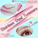 Professional Eyelash Tweezers Set - 2 Pink Stainless Steel Tweezers for Eyelash Extension & Refinement - Curved & Straight Forceps - Buy Online on GoSupps.com