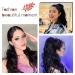 Premium Black Ponytail Extension with Side Clip-in Bangs - 50cm Long Curly Real Hair Hairpiece - Buy Online on GoSupps.com