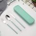 Portable Travel Utensils Set - Reusable Stainless Steel Cutlery with Case for Lunch Box, Travel, and Camping (Green+Blue) - Buy Online on GoSupps.com