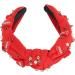 Rhinestone Knotted Jeweled Headband Elegant Rhinestone Hair Band Ornament for Bridal Shower (Red) - Buy Online on GoSupps.com
