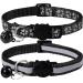 Taglory Reflective Cat Collars Breakaway with Bell, 2 Pack Girl Boy Pet Kitten Collar 7.5-12.5" Black