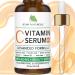 All Natural Pure 20% Vitamin C Serum For Face + 6 Active Boosters for Dark Spots Wrinkles Brightening Hydrating Even Tone Healthy Glow with Niacinamide Hyaluronic Acid Ferulic Acid Vitamin E