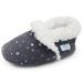 Dotty Fish Suede Baby Slippers. Warm Fleece Lined. Infant Toddler Shoes. Non-Slip Soft Sole. Boys Girls. 0-6 Months - 5-6 Years 6-12 Months Silver Stars