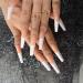 Extra Long Beige White XXL Coffin Artificial Nails - Shiny French Press-On Tips 24 PCs Kit for DIY Nail Art - Buy Online on GoSupps.com