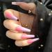 Bohend long coffin false nails glossy graded fake nail ballerina party 24 pc. Press nail for women and girls (pink)