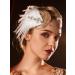 SWEETV 1920s Flapper Headband with Rhinestone Feather | Great Gatsby Hair Accessory for Women in White - Buy Online on GoSupps.com