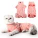 Heywean Katzenbody after op castration cats body stripes long-sleeved cat clothing Service alternative cats body for cats operation anti-trimming after the operation wear m orange