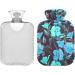NAANLE 2L Hot Water Bottle with Watercolor Blue Flower Cover - Pain Relief & Cold Therapy Ideal for Back Pain Hand & Foot Warmers - Buy Online on GoSupps.com