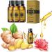 Belly Drainage Ginger Oil Qosneoun Slimming Tummy Ginger Oil Aromatic Ginger Massage Oil for Lymphatic Drainage Stress Relief Body Care 10ml (3Bottles)