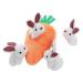 Amazon Basics Hide and Seek Squeaky Dog Plush Toy Rabbit and Carrot Orange and White 5 Count