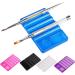 Worparsen Nail Art Palette Eye-catching Vivid 7 Slots Nail Art Brush Holder Compatible with Women Blue - Buy Online on GoSupps.com