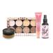 W7 The Fixer Glow Set - Dewy Finish - 4Pcs - Bronze Contour & Secure Bundle (Pack of 4) Dewy