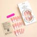 Shop Stylish French Tip Press On Nails - Summer Pink Coffin Design with Heart-Shaped Pearls & Rhinestones | 24 Pcs Glossy Acrylic Nails for Women & Girls - Buy Online on GoSupps.com