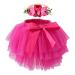 HOOLCHEAN Baby Girls Soft Tutu Skirt and Flower Headband Sets with Diaper Cover 2-3 Years Rosy