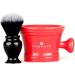 Fendrihan Synthetic Shaving Brush and Colorful Moderno Apothecary Shaving Mug Kit The Perfect Men's Wet Shave Set (Black and White Red) Black and White Red