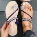 ZWVNSQV Women's Pineapple Flat Sandals - Dark Blue, Size 7.5 - Buy Online on GoSupps.com