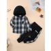 Naiyafly Toddler Boys Dark Blue Plaid Hoodie and Pants Outfit Set | 2-3 Years - Buy Online on GoSupps.com
