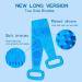 Double Sided Silicone Body Scrubber for Shower - Exfoliating Long Back Scrubber - Blue - Buy Online on GoSupps.com