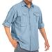 Men's Sun Protection Hiking Fishing Safari Shirt | Quick Dry Cargo | Blue X-Large - Buy Online on GoSupps.com