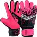 EFAH Sports football goalkeeper gloves for boys and children soccer goalkeeper gloves with great grip areas size 6 suitible for 13 to 15 years old pink