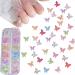3D Butterfly Nail Charms 1Box 12Grids Resin Colorful Butterfly Nail Art Charms Mini Cute Nail Art Decorations for Women Girls Manicure Design DIY Crafts