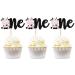Keaziu 24 Pack Cow one Cupcake Toppers Happy Birthday Cupcake Decorations for Cow Farm Animal Zoo Themed Kids Boy Girl Birthday Party Supplies Three Layers Party Decor Cow One Pink