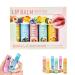 6 Pack Fruit Flent Lip Balm Set for Girls - Moisturizing Hydrating Lip Care Gift Natural Anti-Dry Anti-Crack Gloss for Dry & Chapped Christmas Birthday Gifts for Women Teens
