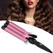 3 Barrel Hair Waver Adjustable Temperature Hair Crimper Heats up Quickly Crimping Iron for Hair Compatiable for All Hairstyles (Pink 28mm) - Buy Online on GoSupps.com