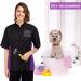 Noverlife Pet Grooming Workwear with Full Zipper M Size Anti-Static Pet Beautician Work Clothes Lightweight Hair Repellent Shirt Style Pet Groomer Smock for Dog Cat Grooming Shop M(Pack of 1) Black & Purple Patchwork (with Embroidery Pattern) - Buy Online on GoSupps.com