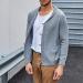 Men's Knit Single-Breasted Solid Color Cardigan - 3XL Grey Banana Cardigan - Buy Online on GoSupps.com