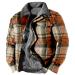 Hanxiulin fleece jacket plush jacket cuddly jacket fleece jacket men long warm men's jacket Elegant lined light step jacket buffer jacket transition orange 3xl