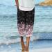 Gufesf Women's Tie Dye Cotton Linen Capris Pants - Summer Loose Fit Trousers with Pockets | Y1-pink X-Large - Buy Online on GoSupps.com