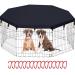 LAOZZ Dog Playpen Cover Sun/Rain Proof Top Cover,Provide Shade and Security for Indoor and Outdoor Dog Pen,Dog Pen Cover Fits All 24 36 Inch 4 8 Panels Pet Playpen (Playpen Not Included!!!) 24 inch 8 panel black