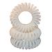 Miya set of 3 high-quality hair ties in white elastic telephone cable mini plastic spiral telephone hair tie hair accessory bracelet