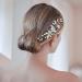 DonLeeving Bride Wedding Hair Vine Silver Bridal Flower Headband Leaf Hair Dress Pearl Hair Accessories for Women and Girls 15cm x4.5cm - Buy Online on GoSupps.com