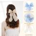 KesaPlan Large Hair Bow Clips for Women - 2PCS Big Silk Satin Bow Hair Slides - French Double Layers Hair Bows with Long Tail Ribbon - Soft Solid Color Bowknot Hairpins for Girls Teens in Blue & Beige - Buy Online on GoSupps.com