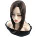 35cm Free Part Silk Base Clip-in Topper with Bangs - Cold Brown - Buy Online on GoSupps.com