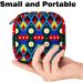 Geometric Blue Women's Menstrual Pad & Cup Pocket - Zippered Storage for Teens & Women - Buy Online on GoSupps.com