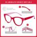 Blue Light Blocking Cat Eye Readers for Women | 1.5 Magnification Anti Eye Strain Glasses | Red - Buy Online on GoSupps.com