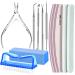 Fandamei nail files for gel nails nail file 100/180 buffer for nails buffer for gelails manicure set filing for gelails nail tongs nail shaver nail file set manicure & pedicure set Z-blue