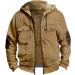 Hanxiulin Oversized Plush Jacket for Men | Winter Coat & Hiking Hoodie - Casual Lightweight Quilted Khaki - Buy Online on GoSupps.com