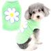 Zunea Dog Shirts for Small Dogs Soft Cotton Summer T-Shirts Plaid Flower Puppy Vest Clothes Breathable Basic Shirt Pet Girl Boy Cool Tank Top Chihuahua Yorkshire Terrier Apparel Green M M green