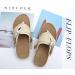 COFACE Women's Flip-Flops Sandals - Lightweight Athletic Cushion Orthotic Thong Sandals with Arch Support for Beach & Summer - Size 8 Beige White - Buy Online on GoSupps.com