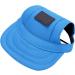 Adjustable Small Dog Baseball Hat with Ear Holes - Summer Sun Protection Cap for Dogs & Cats (M Blue) - Buy Online on GoSupps.com